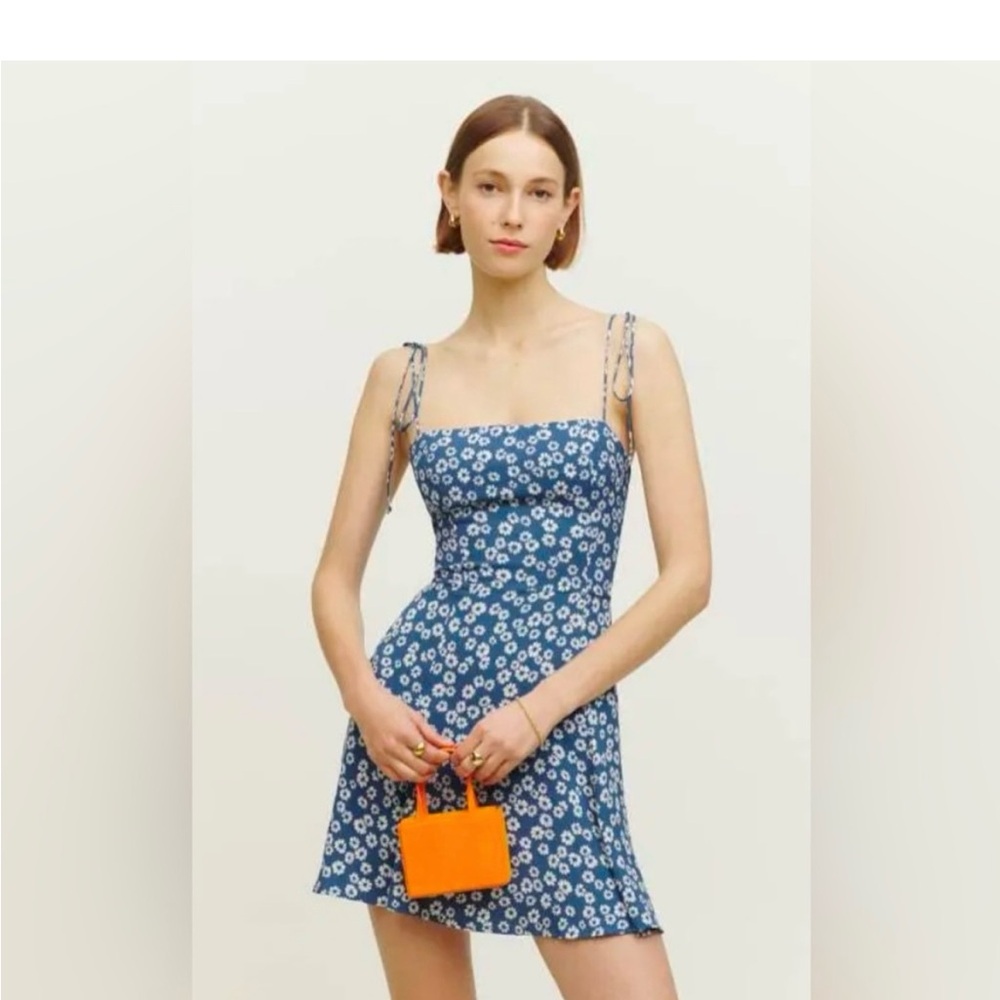 Reformation Presley Dress in Blue Floral